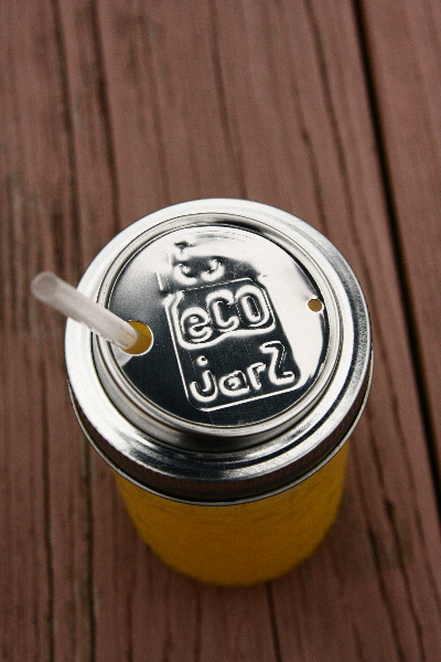The EcoJarz lid on a glass container.